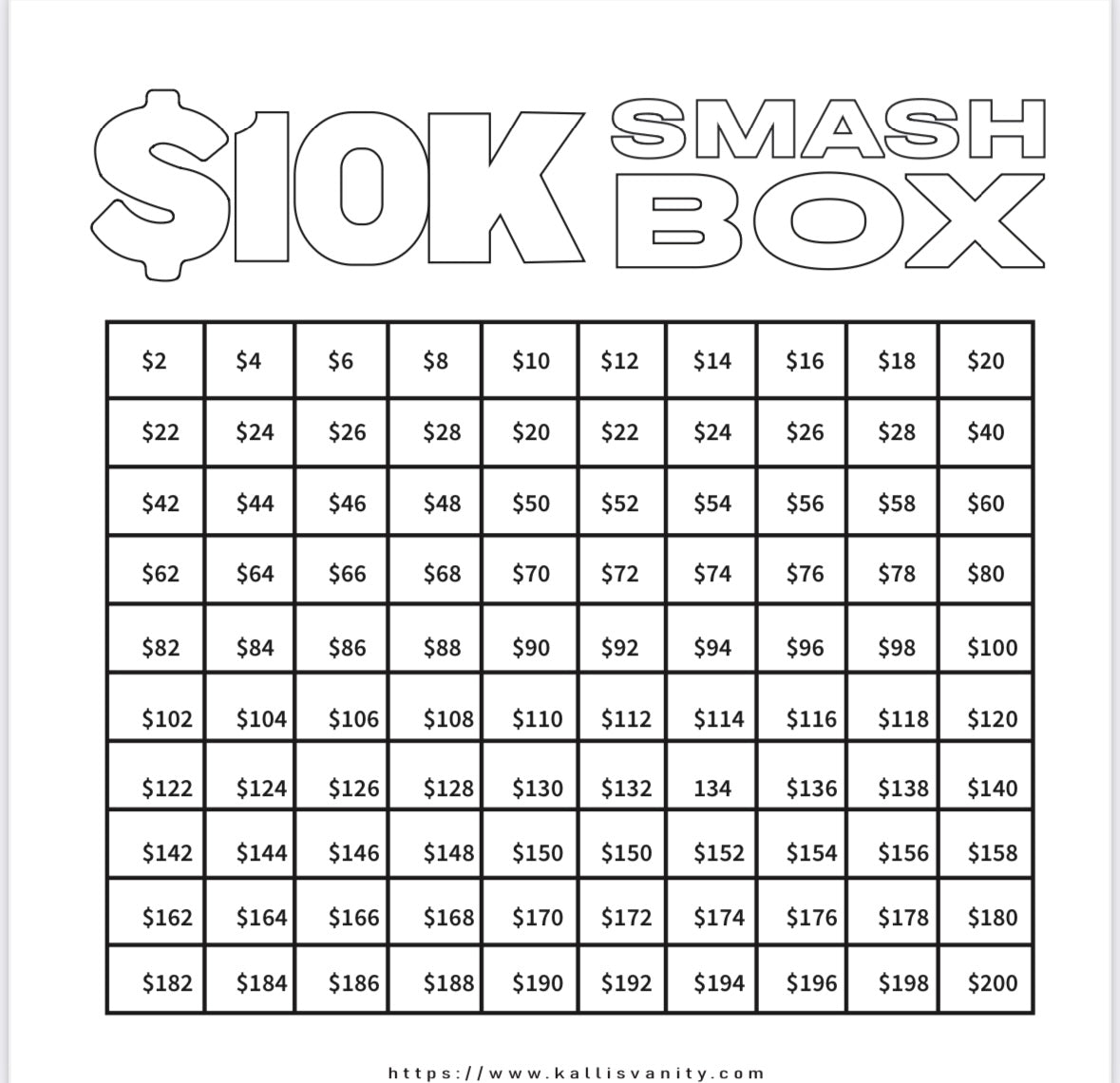 10K Savings Smash Box